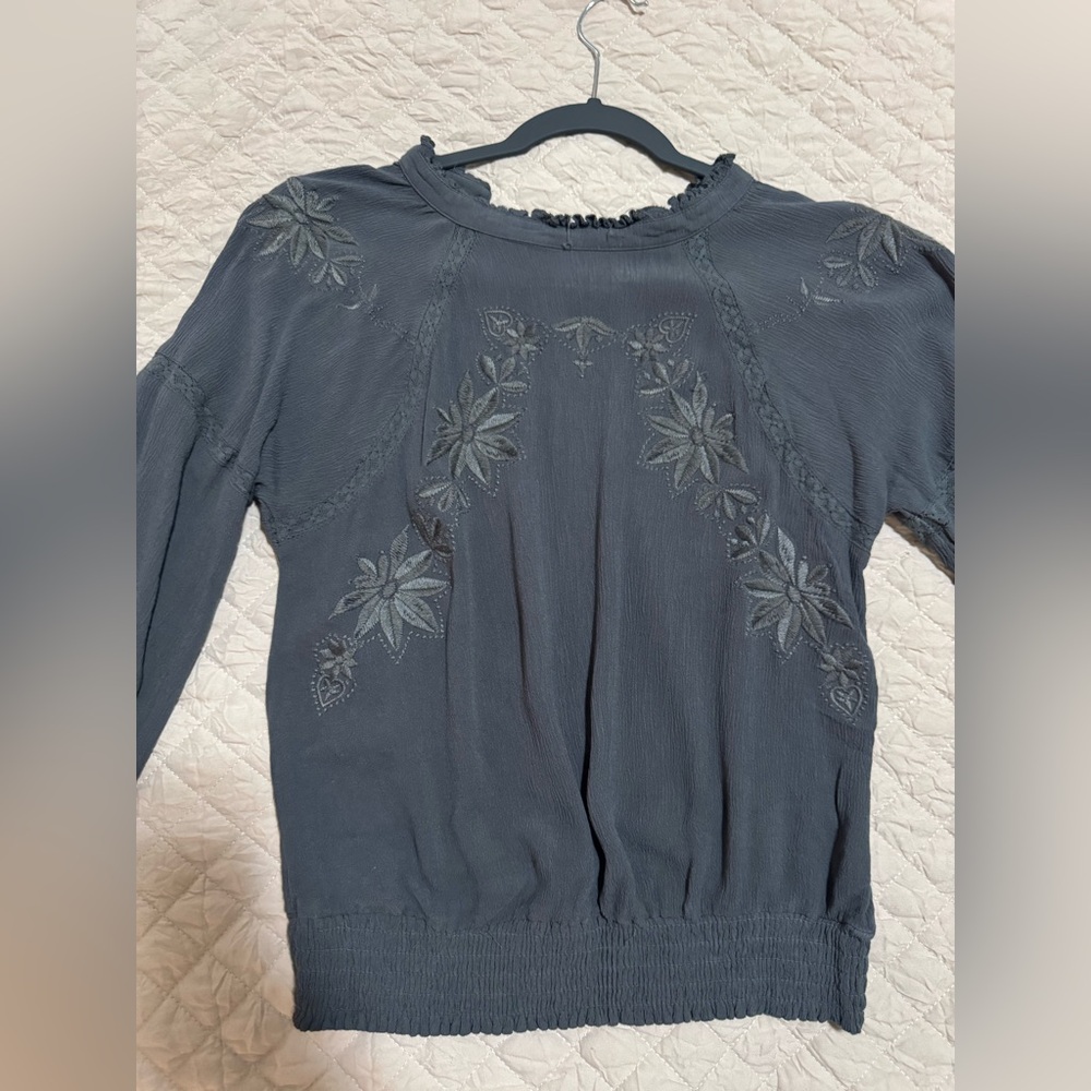 Elegant Gray/ teal Women's Top
